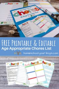 FREE Printable &amp; Editable Age Appropriate Chores List - Homeschool Your ...