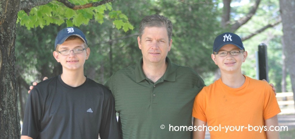 Father with teenage sons