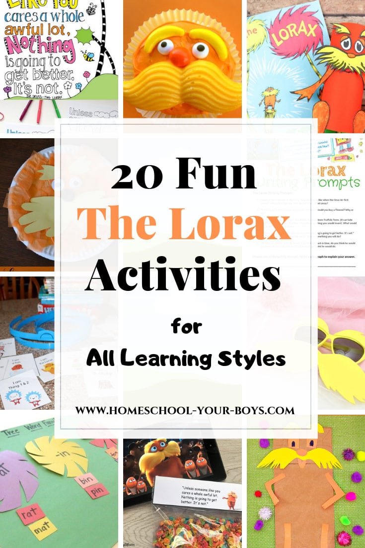 Looking for a variety of fun The Lorax activities? These ideas are perfect for celebrating DR. SEUSS’s BIRTHDAY, EARTH DAY, and more. #thelorax #lorax #theloraxactivities #drseuss #drseussbirthday #earthday #earthdayactivities